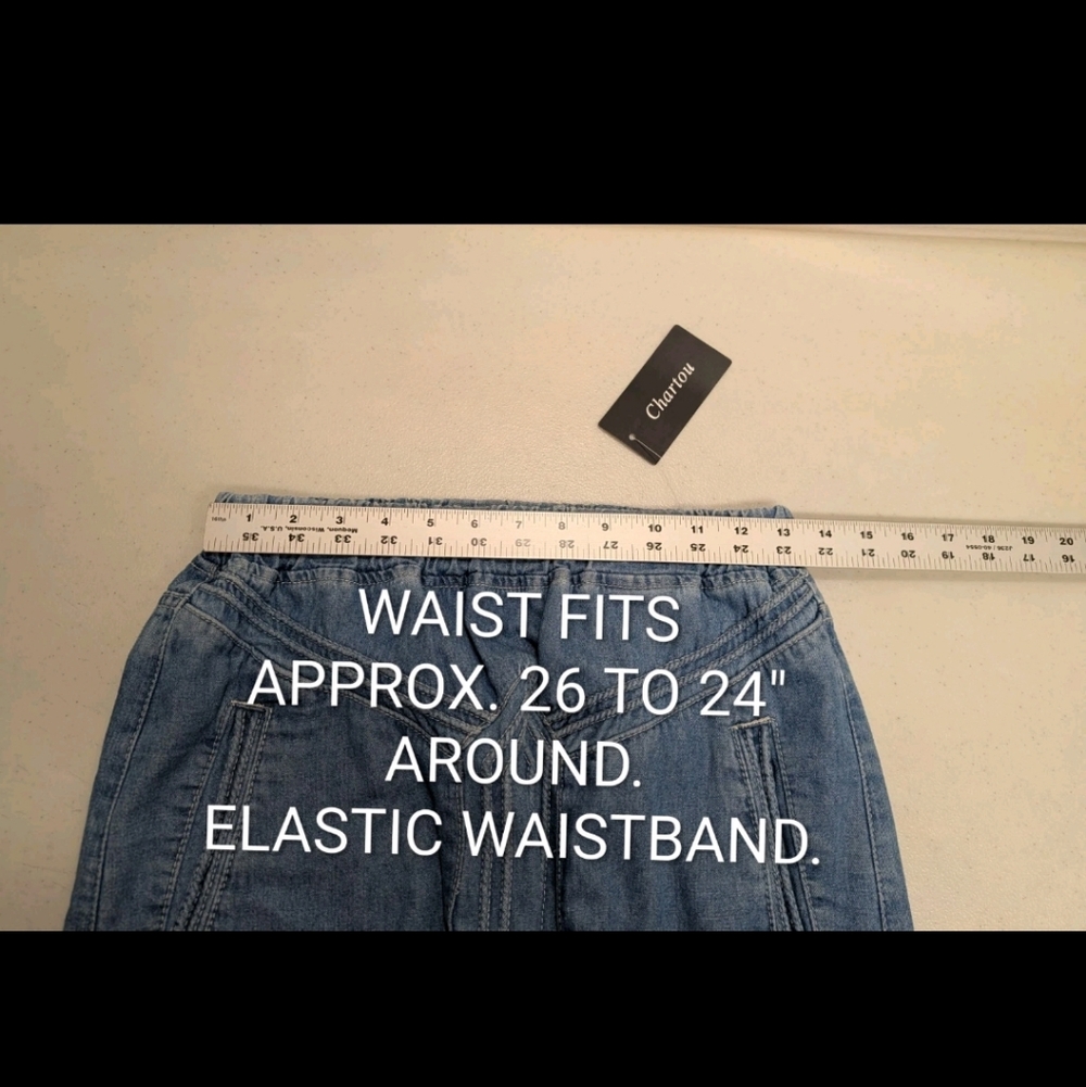 NWT Chartou Denim A Line Maxi Skirt S Festival Bohemian Western Festival drs20 - Picture 8 of 10